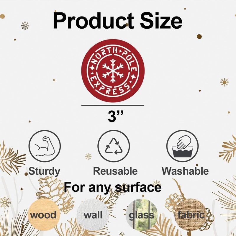 SUNVERSE Small Christmas Stencils for Crafts Reusable 3inch Christmas Stencil Holiday Stencils for Painting on Wood Slice Tier Tray Gift Tag Decor - Image 2
